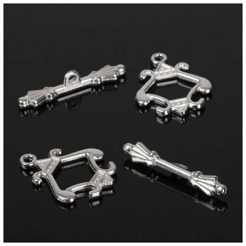 фото Queen fair замок-тогл "граф" 5356, (набор 2шт), цвет серебро