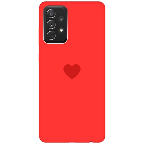 силиконовая чехол накладка silky touch для samsung galaxy s20 с принтом heart красная Силиконовая чехол-накладка Silky Touch для Samsung Galaxy A72 с принтом Heart красная