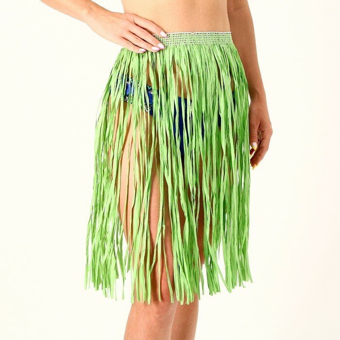 Гавайская юбка 60 см цвет зелёный