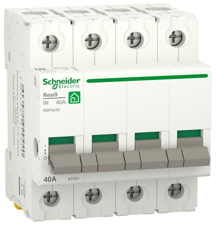 Выключатель нагрузки (модульный рубильник) RESI9 40А 4P R9PS440 Schneider Electric