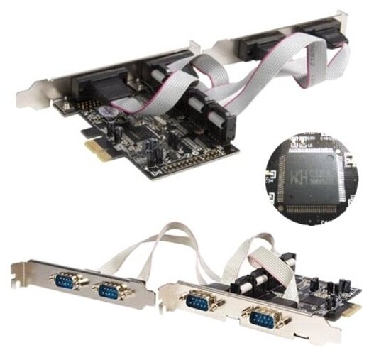 PCI-E на RS232 контроллер Orient XWT-PE4SV2 на 4 COM порта 9M WCH CH384 — фото 1