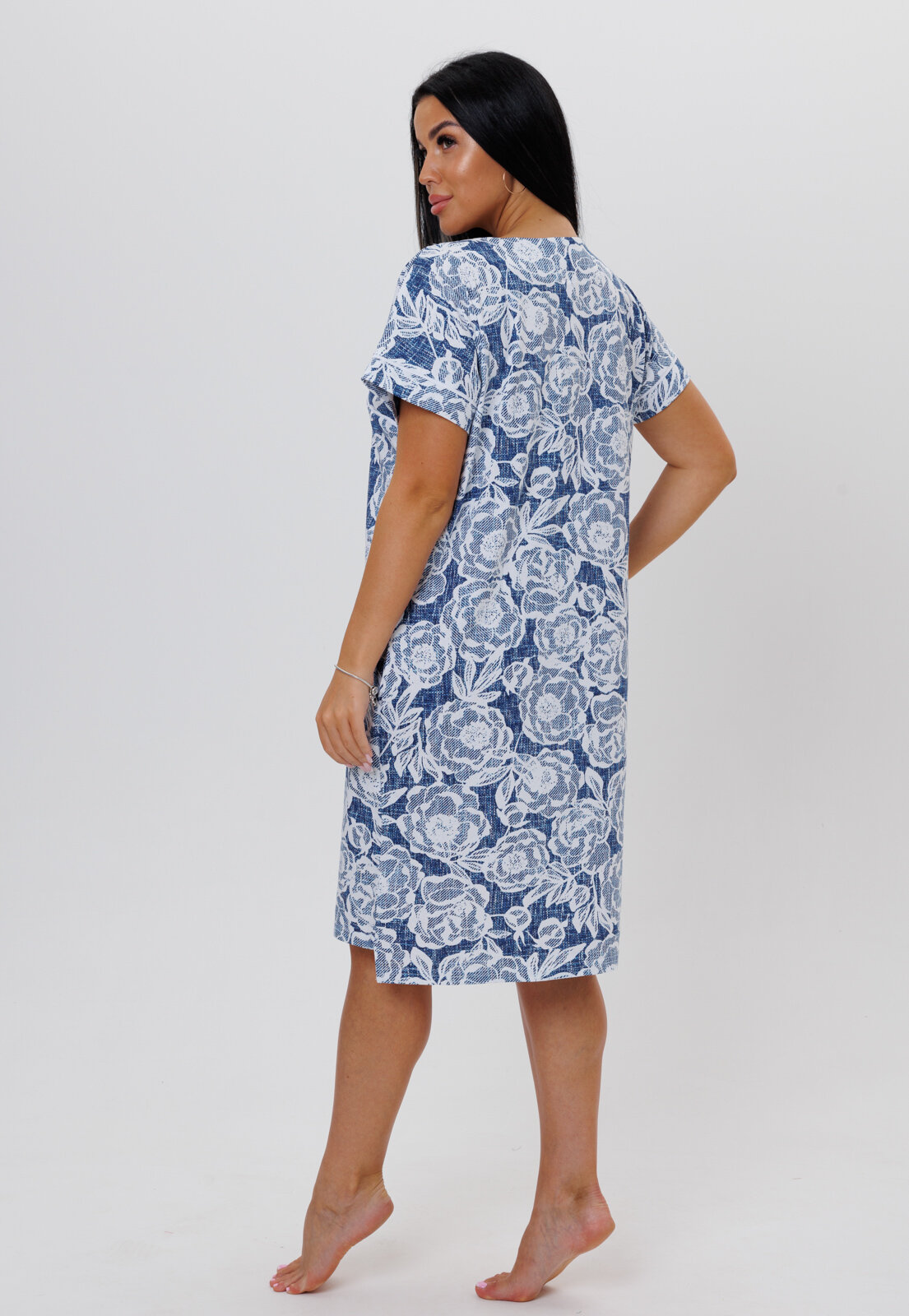 Платье-туника домашнее Modellini 1753/2 синий, 48 размер - фотография № 10