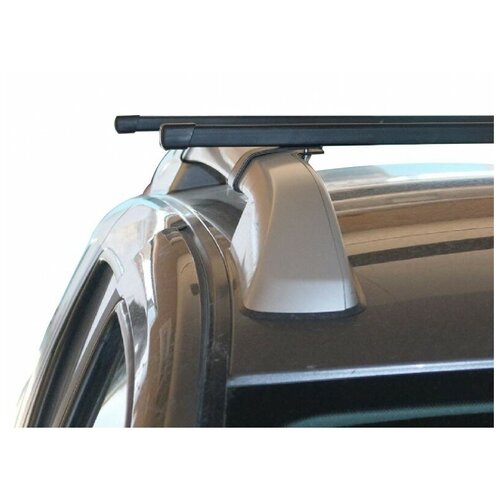 Багажник на рейлинги Nissan Terrano/Ниссан Террано 2014- дуга п/у сталь / black опоры ULTRA-BOX