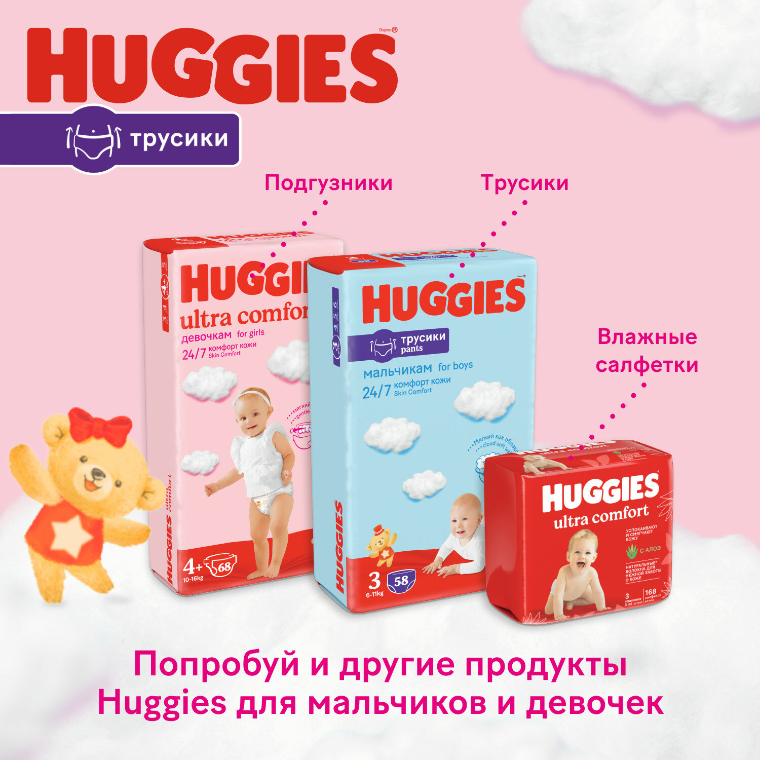 Трусики-подгузники для девочек Huggies 3, 6-11кг, 116шт. - фото №16