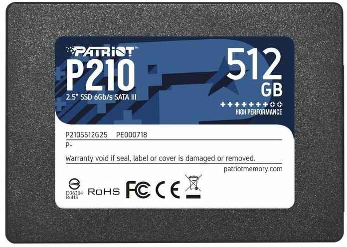 Твердотельный накопитель Patriot Memory P210 512 ГБ SATA P210S512G25