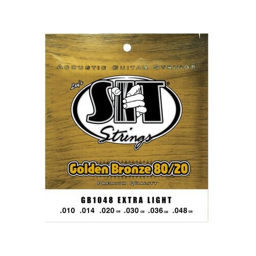 Струны для акустической гитары SIT Strings GB1048 Golden Bronze Extra Light 80/20 10-48 струны для акустической гитары brahner as 1048b 10 48