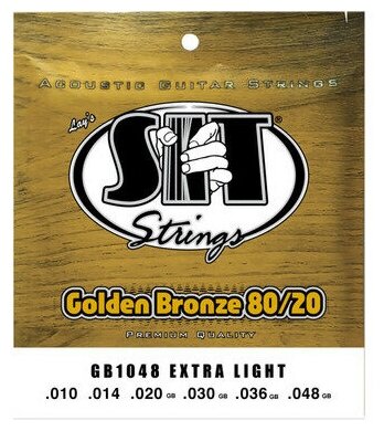 Струны для акустической гитары SIT GB1048, Golden Bronze Extra Light 80/20, 10-48