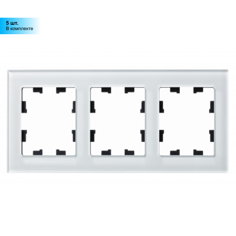 Рамка трехпостовая ATLASDESIGN NATURE, стекло белый. ATN320103 Schneider Electric (5шт.) - фотография № 2