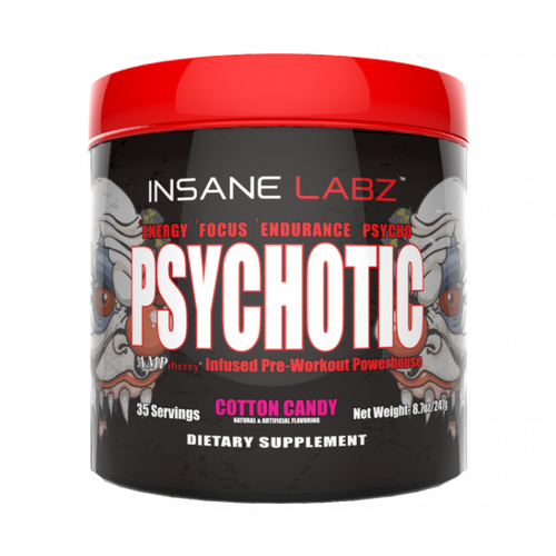 фото Предтренировочный комплекс insane labz psychotic 220 г банка 1 шт. вкус сахарная вата