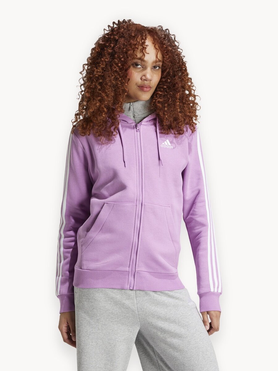 Толстовка adidas Essentials 3 stripes, размер S INT, , пурпурный