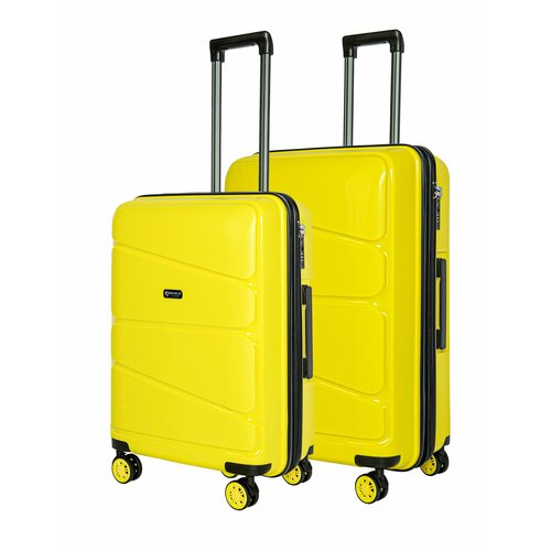 Комплект чемоданов Bonle H-8011_ML/YELLOW, 2 шт., 136 л, размер M/L, желтый чемодан bonle h 8011 s yellow 46 л размер s желтый