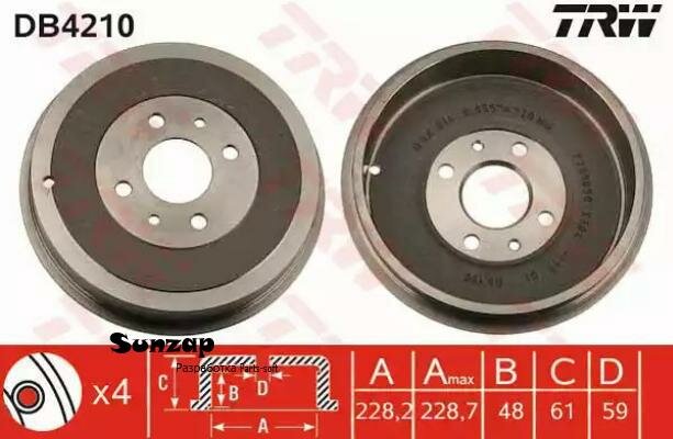 TRW DB4210 Барабан тормозной