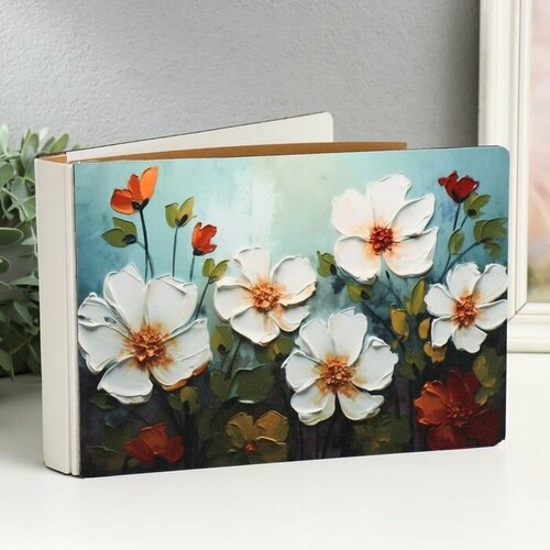 Фотоальбом на 52 фото 15х20 см Цветы нарисованные маслом дерево блеск 4х174х25 см 1785₽