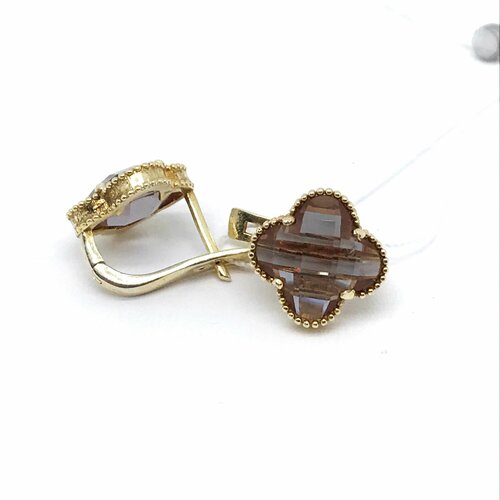 Серьги серебро, 925 проба, султанит