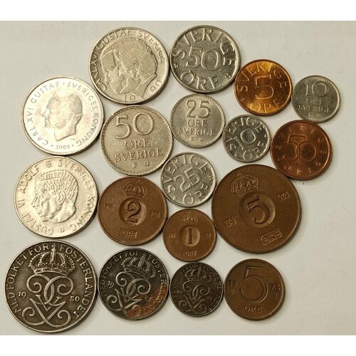расширенная коллекция 50 монет снг без повторов по типу xf unc Коллекция монет Швеции 18 штук без повторов по типу. 1923-1999. Из обращения.