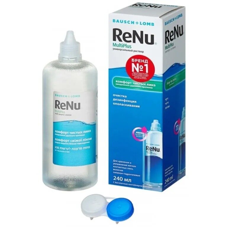 Раствор Bausch & Lomb Renu MultiPlus, с контейнером, 240 мл, 1 шт.