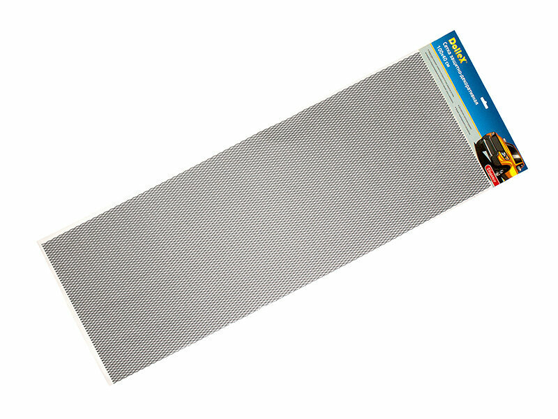 фото Облицовка радиатора (сетка декоративная) алюминий, 120 х 20 см, черная, ячейки 15 х 6,5мм 'сомбреро'