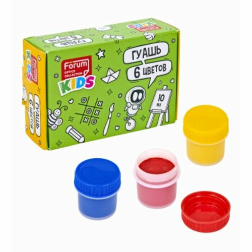 Гуашь 6 цветов по 10 мл Collection KIDS в картонной коробке 373₽