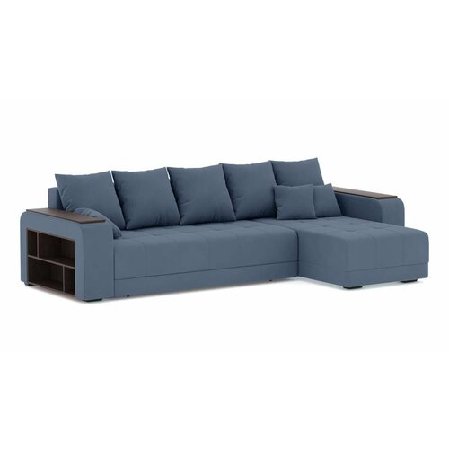 Угловой диван Дубай Велюр Мазерати Дарк Блю 23