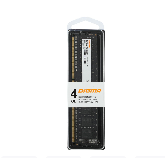 Оперативная память Digma DDR3L - 4Gb, 1600 МГц, DIMM, CL11 (dgmad31600004s) - фото №12