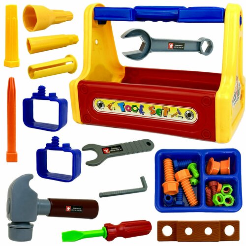 Набор инструментов Tool Set в чемодане, 35 предметов, детский игровой набор, строительные инструменты, 28х21х16 см