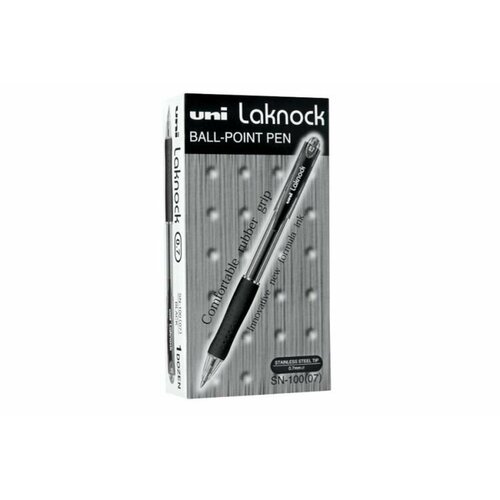 Шариковая ручка Автоматическая UNI Laknock SN-100 шарик 0.7 мм/линия 0.3 мм (уп 12 штук), Красный дисплей шариковых ручек uni laknock sn 100 30 штук