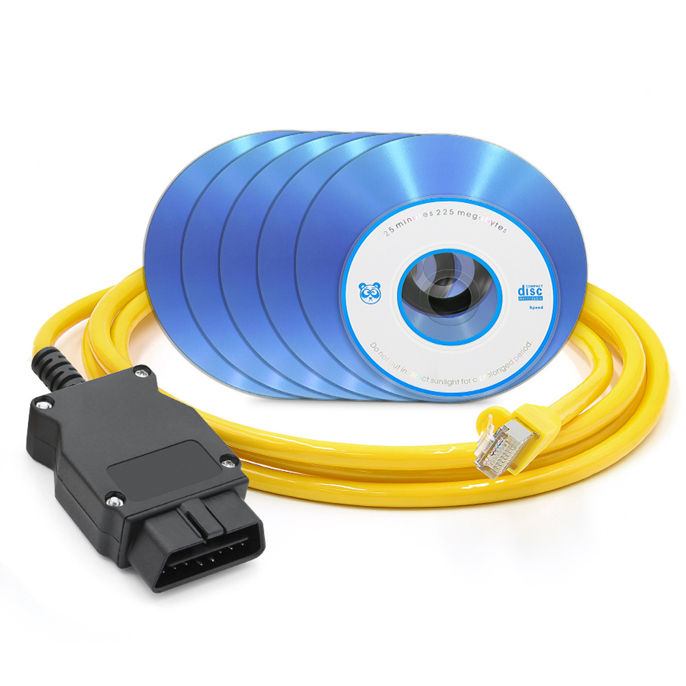 Кодирующий кабель MyPads для передачи данных ESYS V57.2/ E-SYS ICOM для автомобиля BMW ENET Ethernet с интерфейсом OBD/ OBD2 + диск