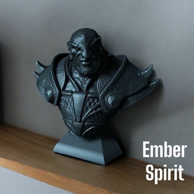 Модель-бюст персонажа Ember Spirit, дота, сувенир, в подарок, для раскрашивания