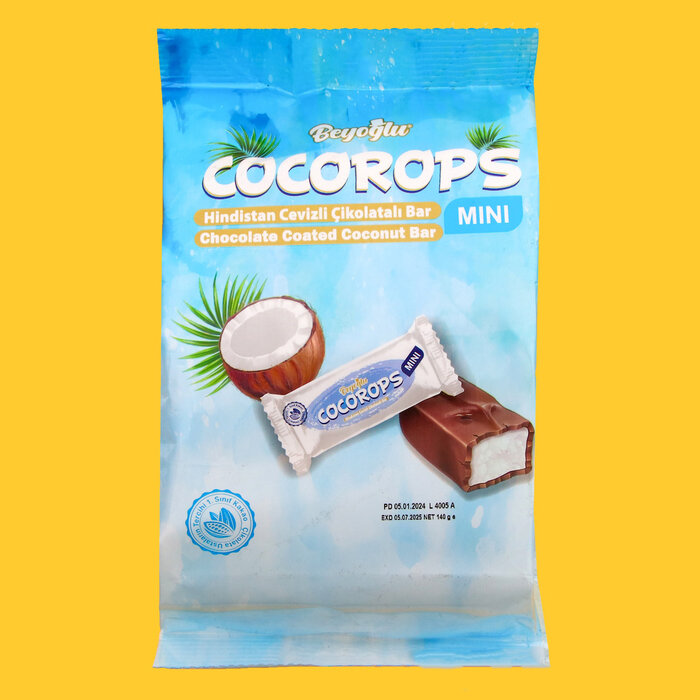 Батончик шоколадный "Cocorops", мини, с кокосом, 140 г