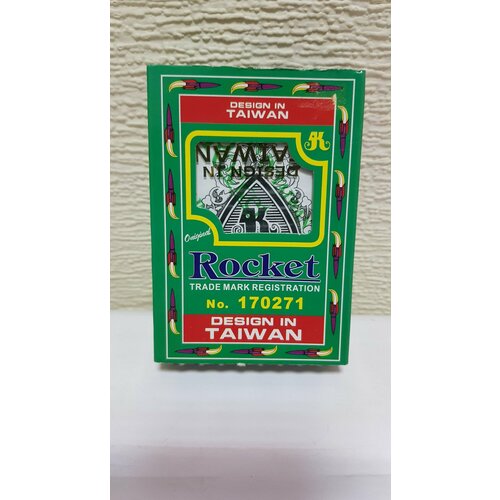 Карты игральные Rocket с пластиковым покрытием Тайвань 54шт красные 1100₽