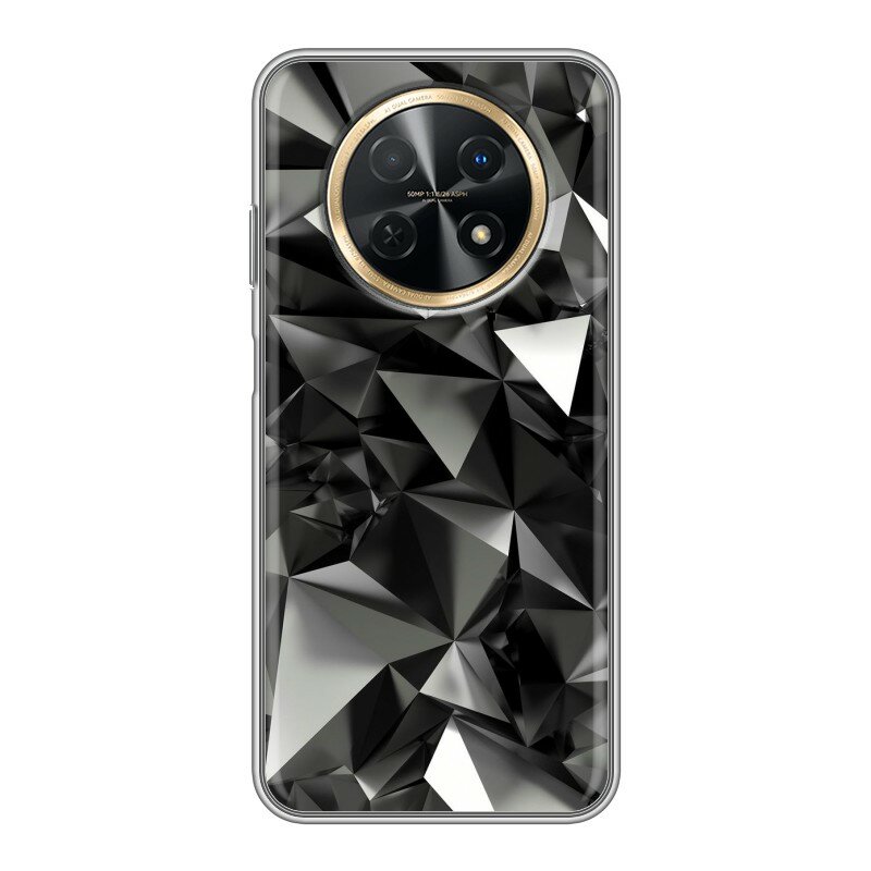 Дизайнерский силиконовый чехол для Хуавей Нова У91 / Huawei Nova Y91 Черные кристаллы