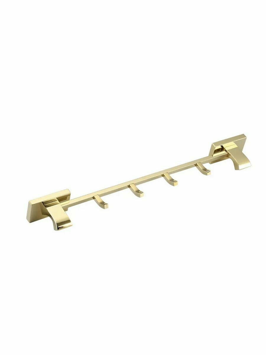 Планка с крючками для ванной Gappo G0716-43, 4 крючка, золото