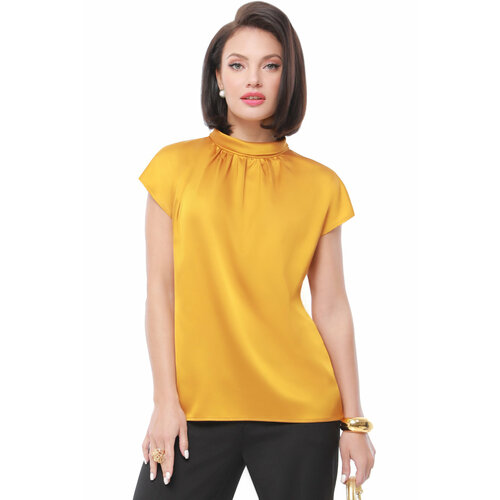 Блуза DStrend, размер 48, темно-желтый блуза dstrend размер 48 темно зеленый