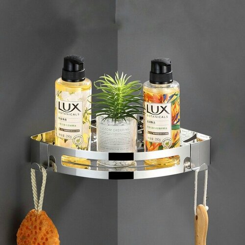 Полка для ванной комнаты угловая из нержавеющей стали