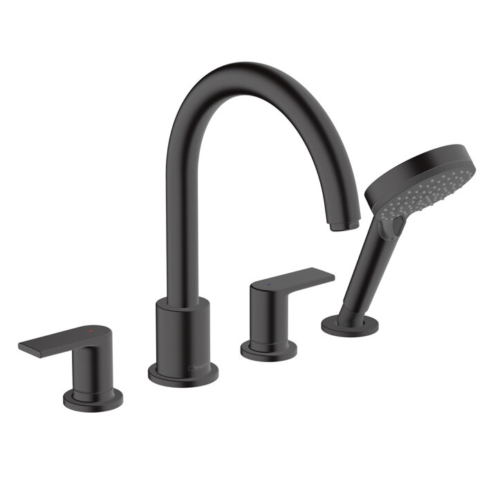 Hansgrohe Vernis Shape Смеситель на борт ванны, на 4 отверстия, цвет: черный матовый 71459670