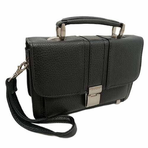 Сумка барсетка Bolinni, фактура зернистая, черный