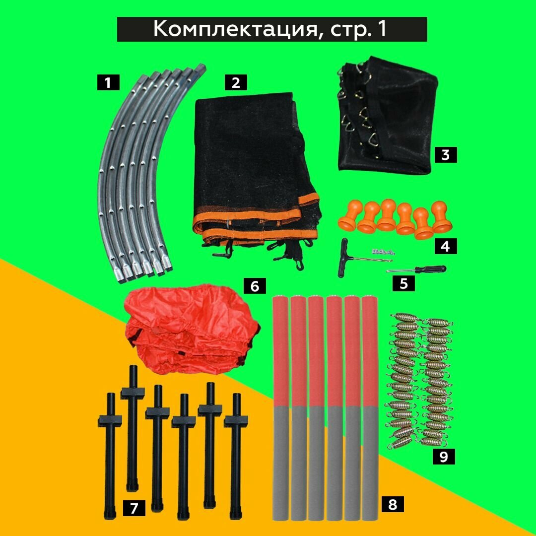 Батут U-Turn каркасный 140 см, с защитной сеткой 80 см, красный, максимальный вес 120 кг — фото 1