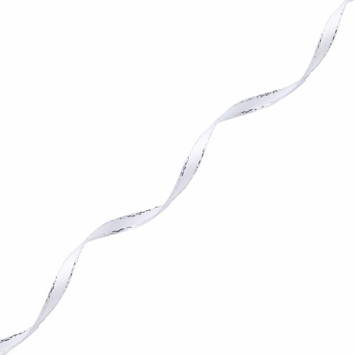 Лента атласная с серебряной нитью Айрис RB-011, односторонняя, 6 мм*22,86 м (40 ярко-синий)