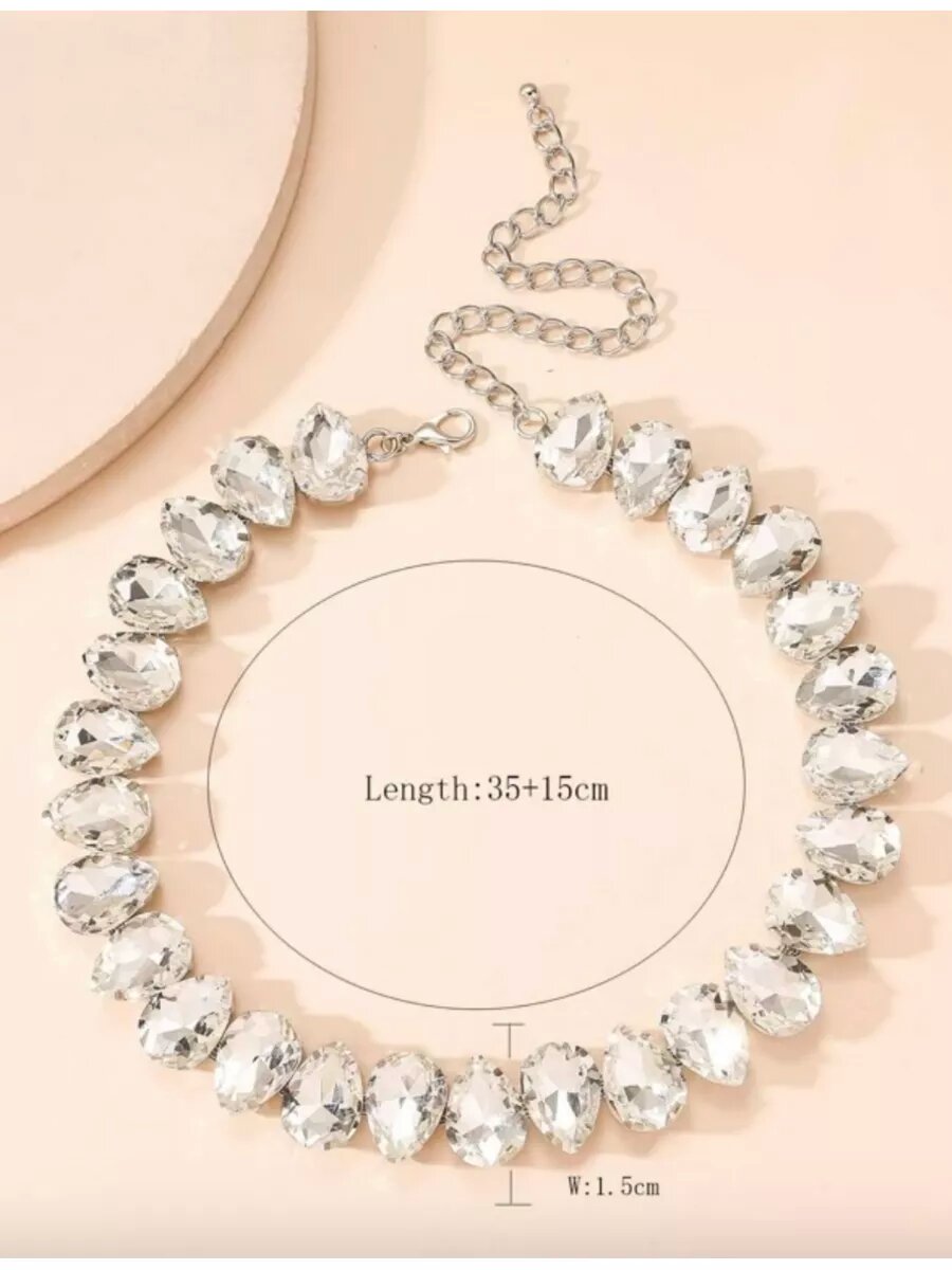 Чокер, длина 35 см, серебряный — фото 1