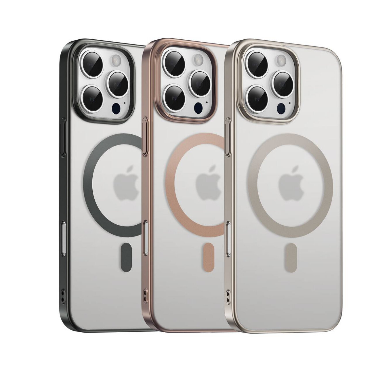 Чехол с MagSafe для iPhone 16 Pro Max KeePhone SkinGrip Матовый с металлическим блеском, защита камеры — Desert Titanium — фото 1