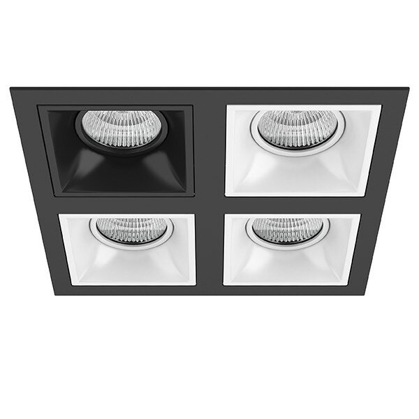 D54707060606 Встраиваемый точечный светильник Domino Quadro Lightstar (комплект из 214547+214507+214506+214506+214506) - фото №1