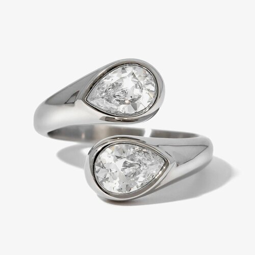 Кольцо помолвочное SORONA, Swarovski Zirconia, циркон, фианит, ширина 4 мм, серебро