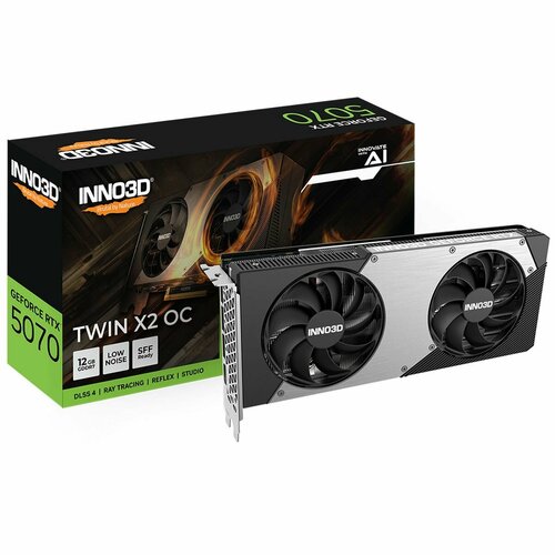 Видеокарта INNO3D RTX5070 TWIN X2 ОС 12GB GDDR7 192bit 3xDP HDMI 2FAN 77280₽