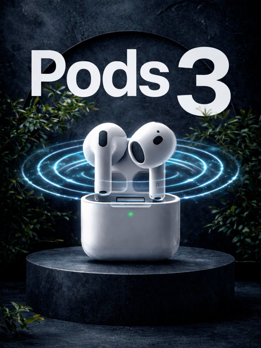 Наушники-вкладыши "Pods 3", беспроводные, для iPhone и Android