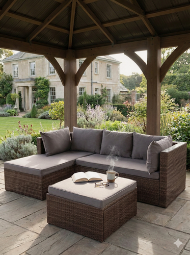 Изображение товара Комплект мебели из искусственного ротанга Гардини (Gardini), коричневый меланж