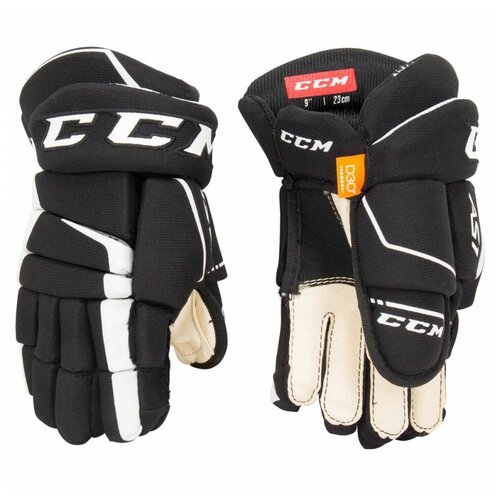 Перчатки игрока дет. HGAS1 YT CCM TACKS Prot Gloves Black/White (8)