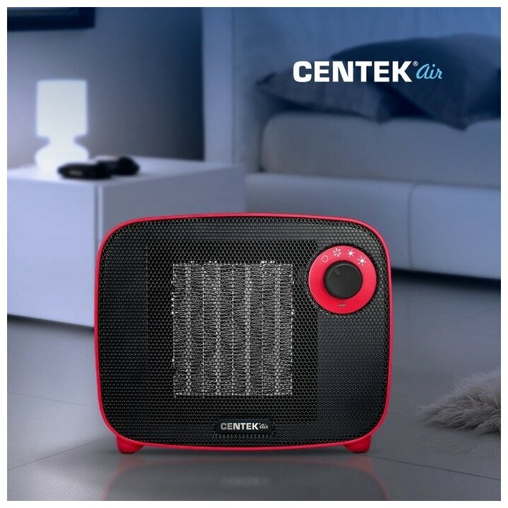 Тепловентилятор CENTEK , 1500Вт, красный, черный - фото №9