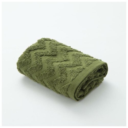 фото Полотенце махровое lovelife "zig- zag" 50*90 см, цв. темная трава,100% хл, 360 гр/м2 5032626