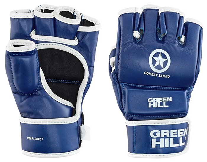 Перчатки для Green Hill Mma Combat Sambo Mmr-0027CS, к/з, синие (XL)