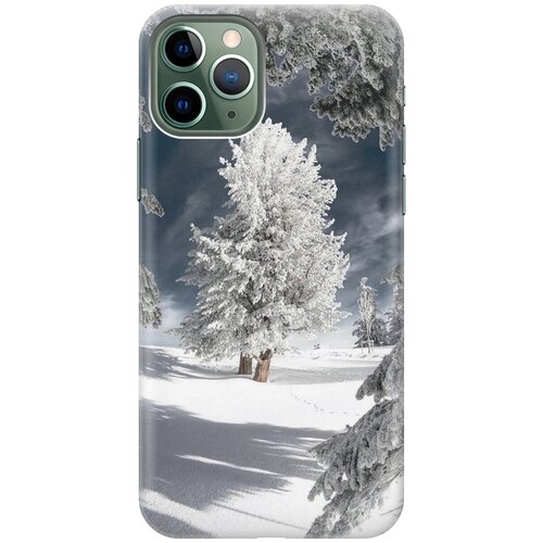 фото Силиконовый чехол на apple iphone 11 pro / эпл айфон 11 про с принтом "заснеженные деревья gosso
